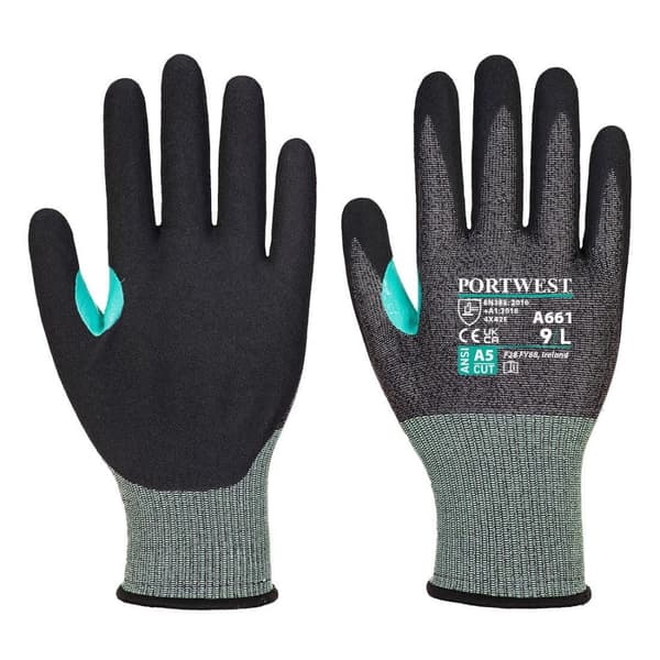 Portwest CS Cut E18 nitrilhandsker til mænd Black S