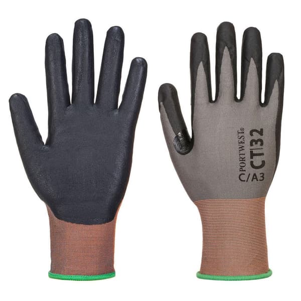 Portwest Mens CT32 Gloves Grey/Black XS