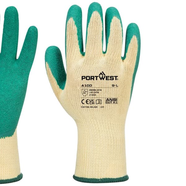 Portwest A100 Latex Grip Gloves