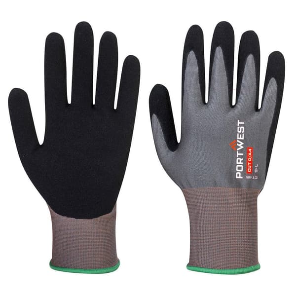 Portwest Mens CT45 Nitrile Gloves Grey/Black XS