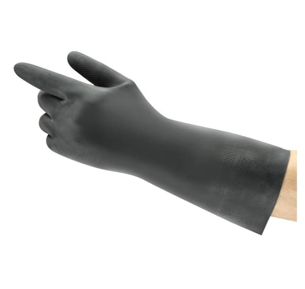 Kemikaliesikkerhedshandsker Ansell AlphaTec Neopren 29-500, længde 300 mm, sort, str. 9