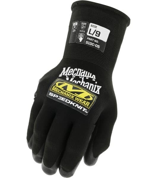 Set med 5 produkter. Sikkerhetsarbeidshansker Mechanix SpeedKnit™, størrelse XL