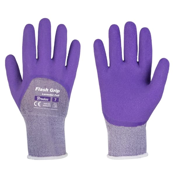 Sæt med 24 produkter. Handsker FLASH GRIP LAVENDER FULL, str. 8