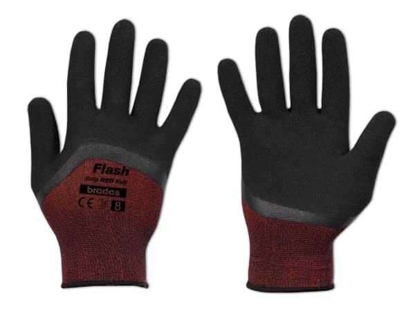 Set med 24 produkter. Hansker FLASH GRIP RED FULL latex, størrelse 11