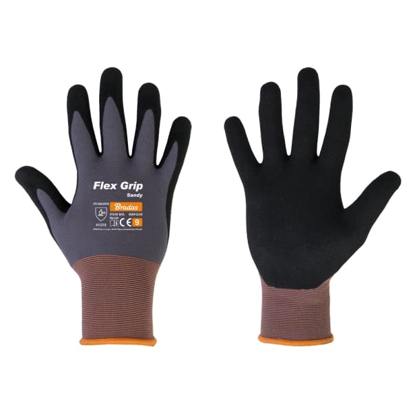Sæt med 12 produkter. Handsker FLEX GRIP SENDY nitril, str. 9