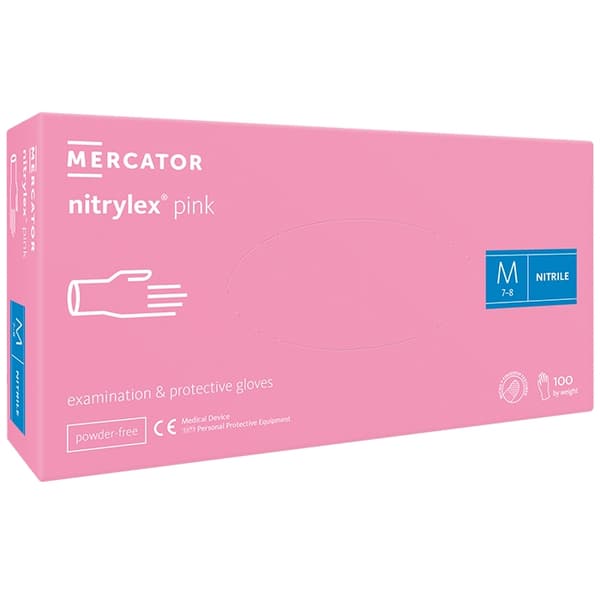 100st Handskar Nitril - Storlek: Medium - Rosa