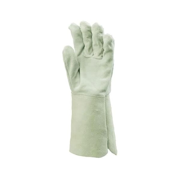 Svetsarskyddshandskar - EUROTECHNIQUE - MO2514 - Helt nötskinnsdelad - 15 cm manschett - Grå