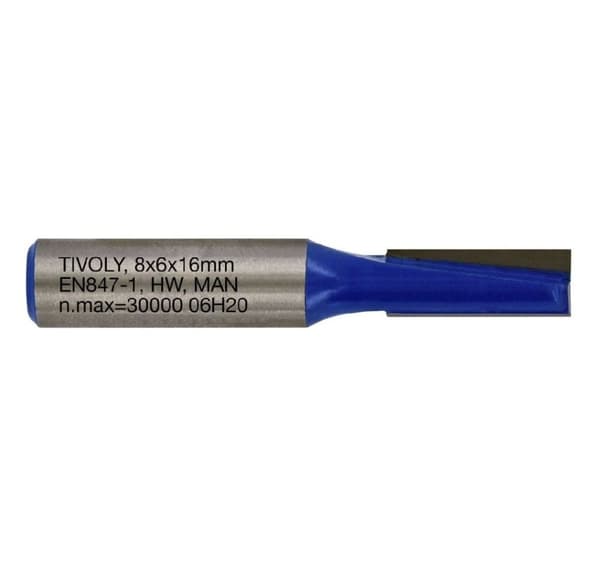 Straight slot cutter, 6x8 mm, 8mm shank