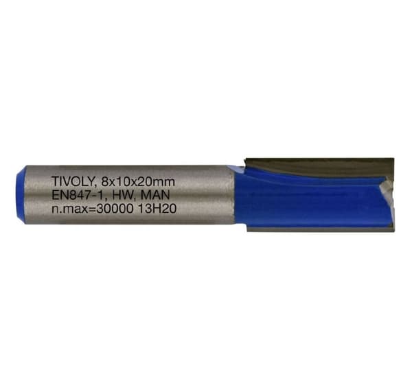 Straight slot cutter, 10x8 mm, 8mm shank