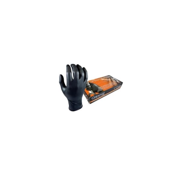 Kertakäyttöiset nitriilikäsineet M-Safe Grippaz 246BK, laatikko 50kpl, paksuus 0,15mm, musta, koko 8/M