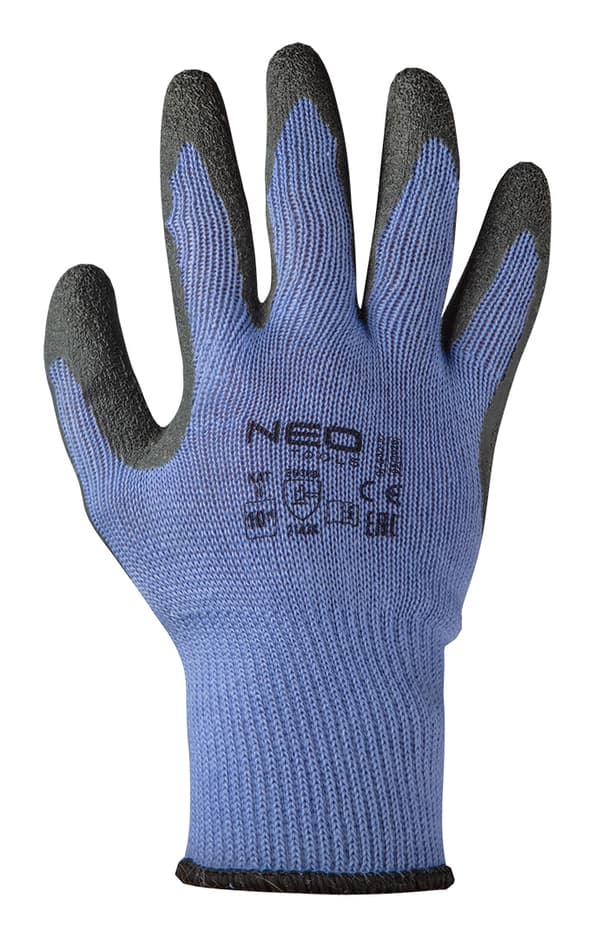 Arbejdshandsker, bomuld/polyester latex coated, 2143X, str. 8