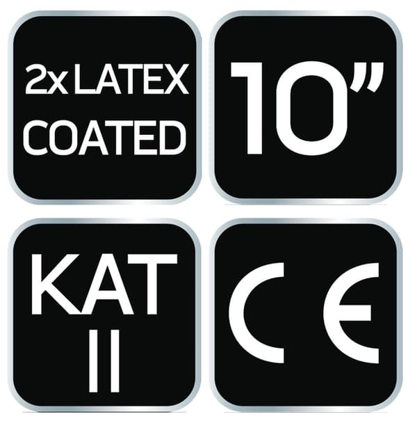 Arbejdshandsker, latexbelagt polyester (2 lag), 3141X, str. 10