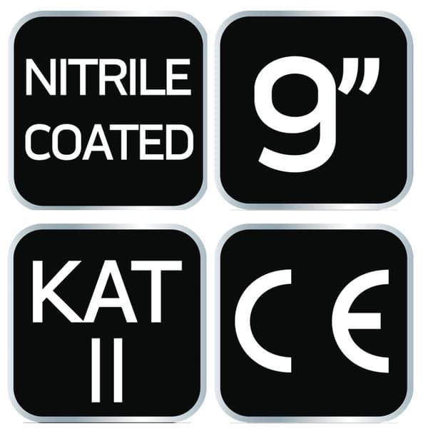 Arbejdshandsker, nitrilbelagt nylon, 4131X, str. 9