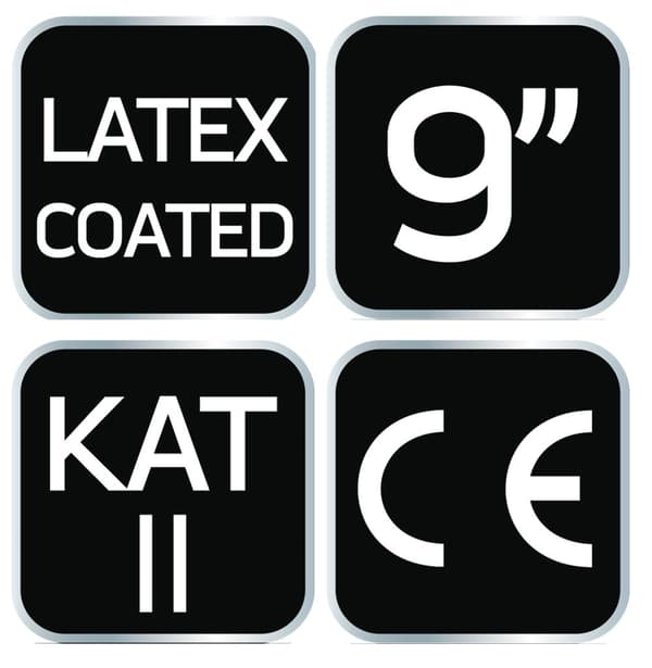Arbejdshandsker, latexbelagt polyester (skum), 3141X, str. 9