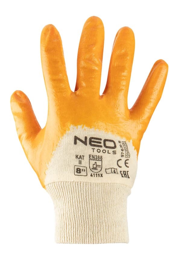 Arbejdshandsker, bomuld, delvist nitrilbelagt, 4111X, str. 10