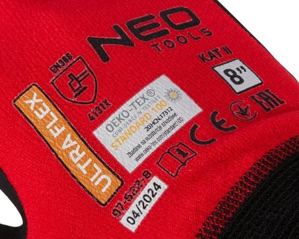 Ultraflex arbejdshandsker, nylon-spandex, poly-nitril (skum) belægning, 4131X, størrelse 8