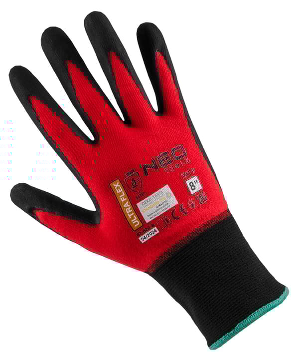 Ultraflex arbejdshandsker, nylon-spandex, poly-nitril (skum) belægning, 4131X, størrelse 8