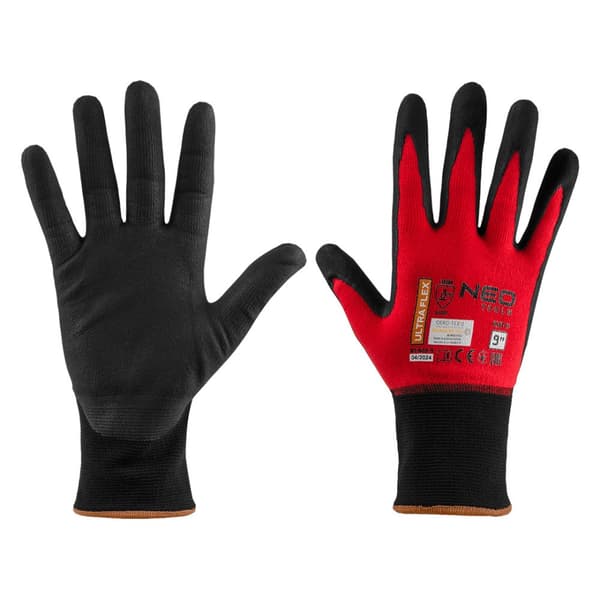 Ultraflex arbejdshandsker, nylon-spandex, poly-nitril (skum) belægning, 4131X, størrelse 9