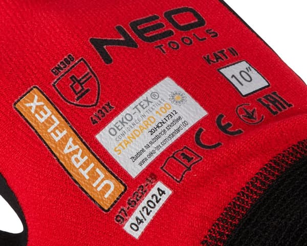 Ultraflex arbejdshandsker, nylon-spandex, poly-nitril (skum) belægning, 4131X, størrelse 10
