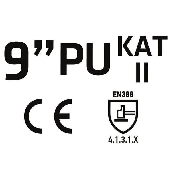 PU-päällysteiset puutarhahanskat, ruusukuvio, koko 9"