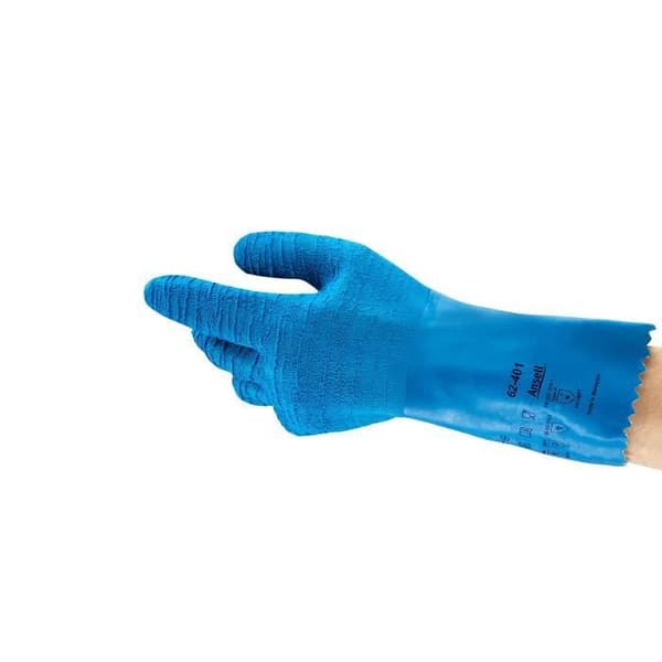 Ansell VersaTouch 62-401 Gummihandskar av naturgummi, skydd mot kemikalier och vätskor