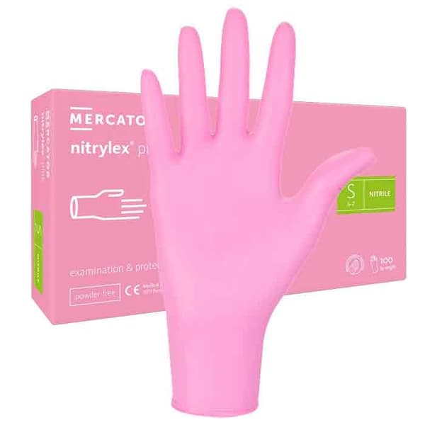 100st Handskar Nitril - Storlek: Small - Rosa