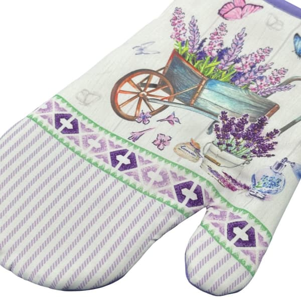 Ovnhandsker 18x27 med magnet 2 stk. flødelyng lavendel paradis