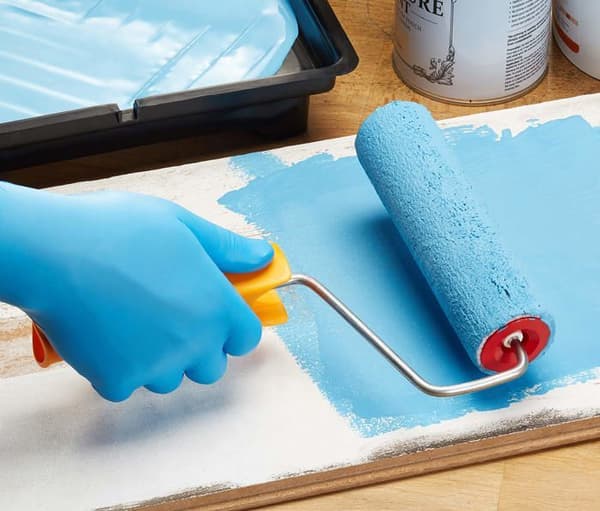Touchguard - AMZNBRGB35LA - Blåa engångshandskar av nitril, puderfria och latexfria, kartong med 100 st, storlek L