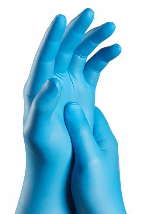 Touchguard - AMZNBRGB35LA - Blåa engångshandskar av nitril, puderfria och latexfria, kartong med 100 st, storlek L