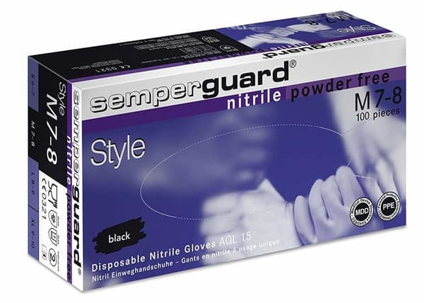 Semperguard Construction Glove - F-1321 - Nitril engångshandskar Style 100 stycken Storlek M