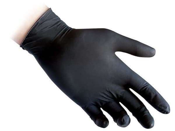Reflexx bygghandske - R44/S - R44 Svarta latexhandskar, puderfria, S, Svarta, 100