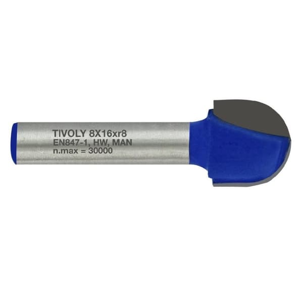 Radiusnotskærer 16x8 mm, 8mm skaft
