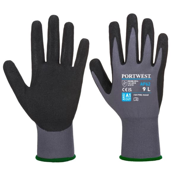 Dermiflex Aqua Handske - Grå/Sort L