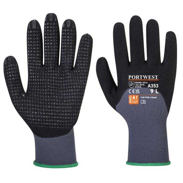 DermiFlex Ultra Plus Handske - Grå/Sort L