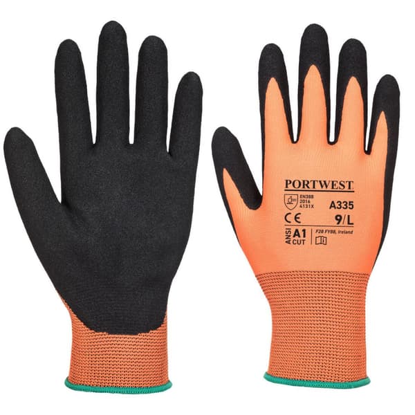 Dermi-Grip NPR15 Sand Nitrilhandske - Orange/Sort S