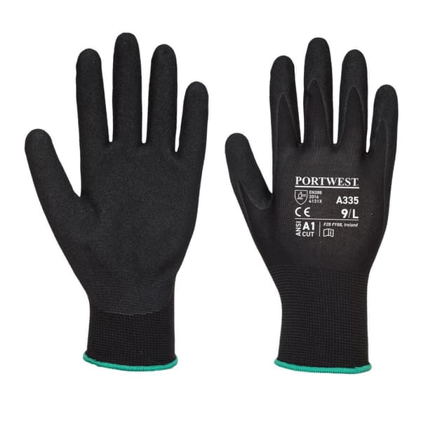 Dermi-Grip NPR15 Sand Nitrilhandske - Sort L