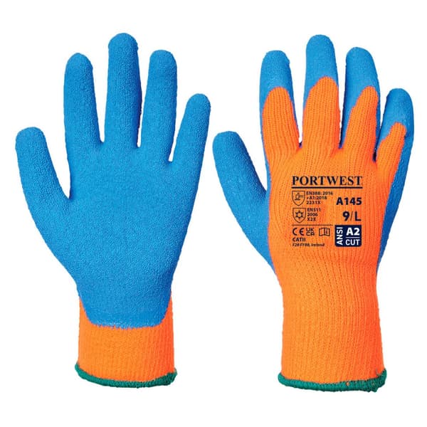 Isoleret handske med koldt greb - Orange/Blå XL