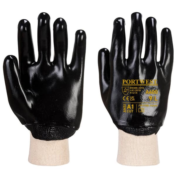 PVC-belagt handske - Sort XXL