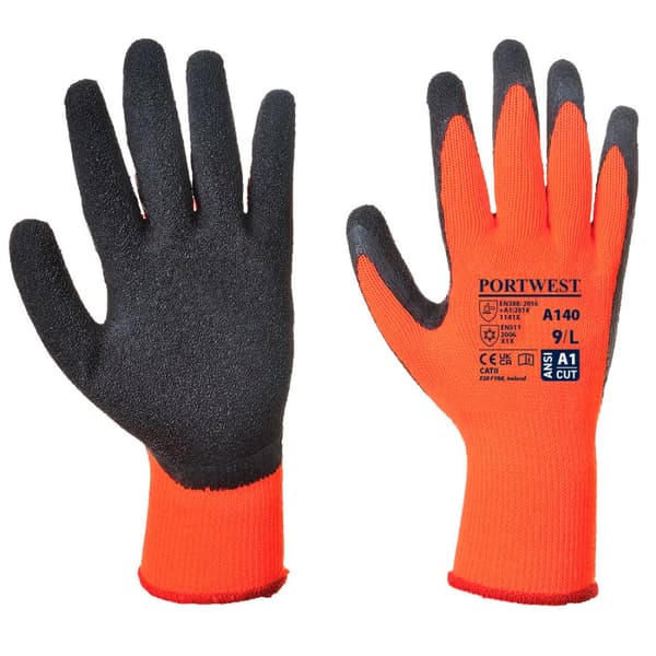 Termisk Grip Handske - Orange/Sort XL