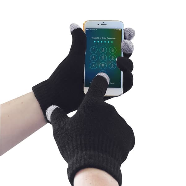 Strikkede Touchscreen-handsker - Sort S/M
