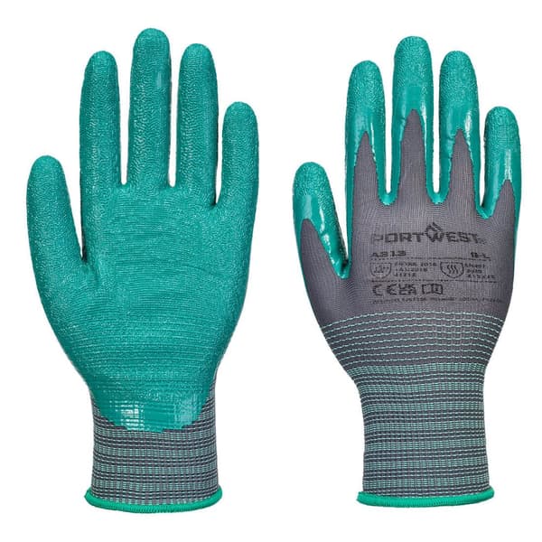 Portwest A313G3R XXL krøllede nitrilbelagte handsker (12 par)