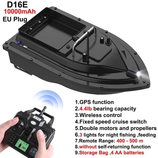 Smart fiskebåt, fjärrstyrd GPS, fiskesökare, D16B GPS 9600mah