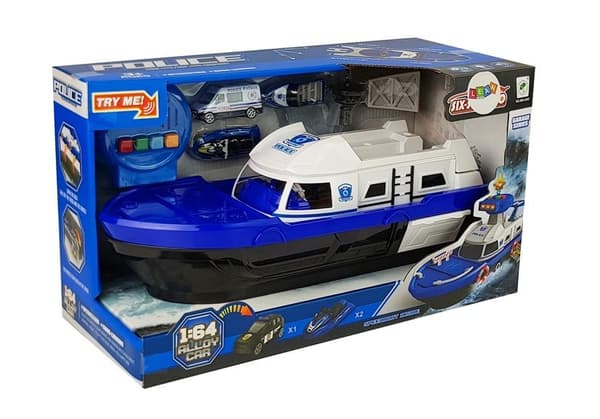Police Transport Boat with cars, sounds and lights