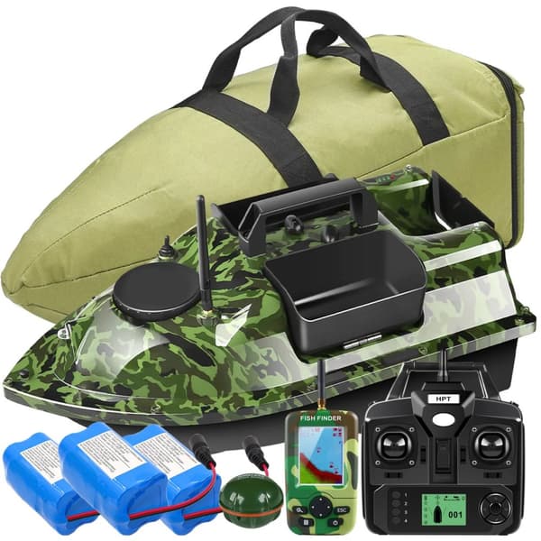 GPS Betesbåt Kit, 3 Beteshållare, Karpfiske,Camo Båtset 2