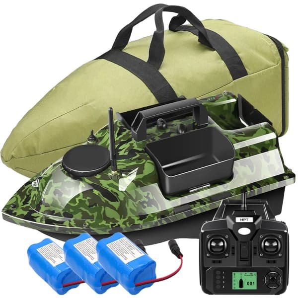 GPS Betesbåt Kit, 3 Beteshållare, Karpfiske,Camo Båtset 1