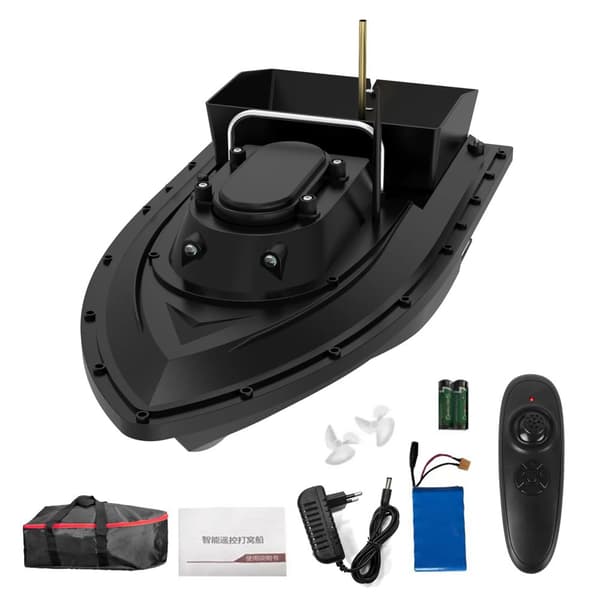 Bait Boat, 12V 18000mAh Akka, 400-500m Etäisyys, 1.5kg Kuormakapasiteetti,musta