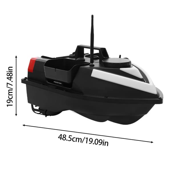GPS Trådløs Smart RC Fiskebåd, 500m Fjernbetjeningsafstand, 2-3 Timers Batterilevetid, Dobbelt Motor Konfiguration,sort