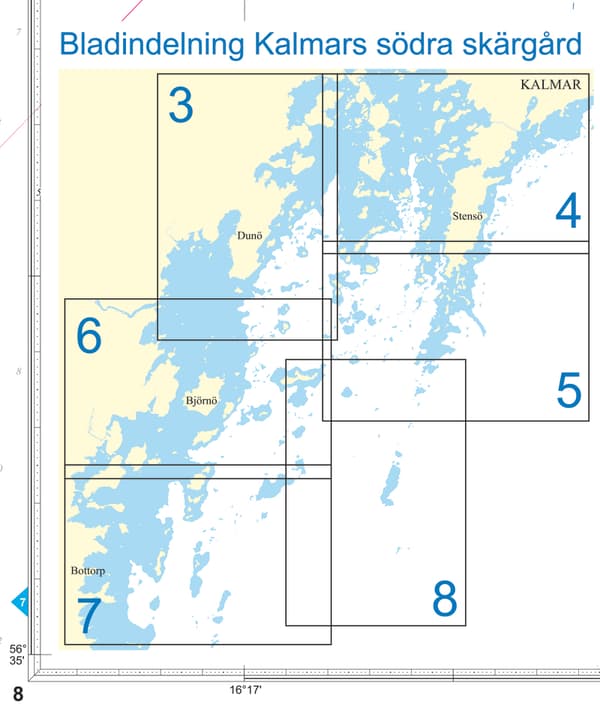 Båtsportkort Hydrographica 713 Kalmars södra skärgård, A3 ringbundet