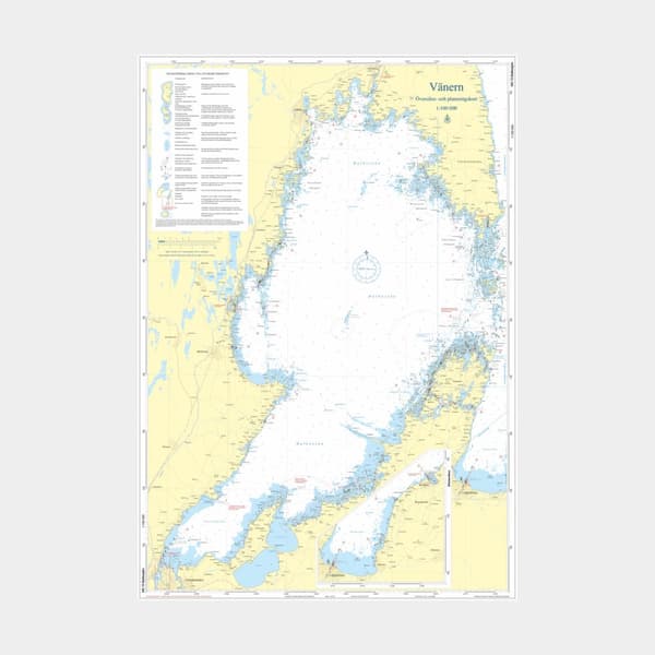 Översiktskort Hydrographica HG13 Vänern, 62 x 89 cm vikt till A4