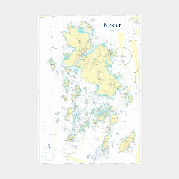 Väggkarta Hydrographica Kosterskärgården, 70 x 100 cm, ovikt (plano)